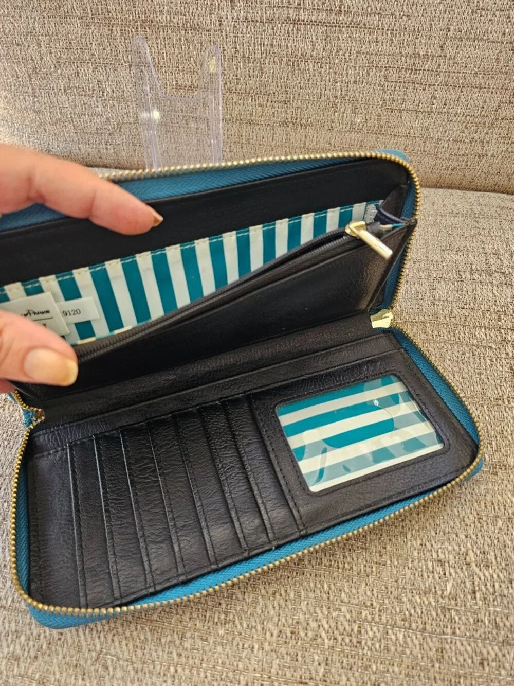 Disney Parks Loungefly Teal Character Icon Print Zip Around Wallet L9120